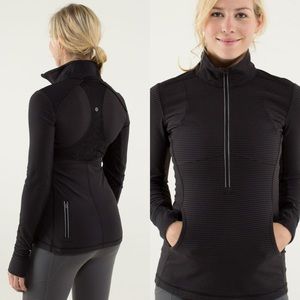 Lululemon Athletica Star Runner Hyper Black Stripe Pullover Jacket Top